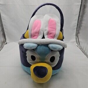 Bluey Medium Plush Easter Basket with Bunny Ears New With Tag